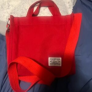 Red canvas bag
